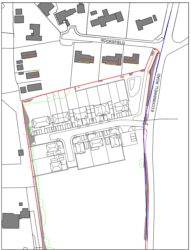 Residential site plan for 18 houses at Bishops Green, Newbury